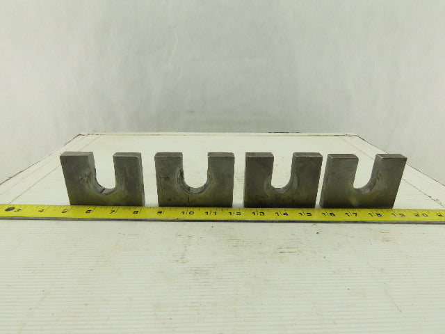 3-1/4" x 2-1/2" Slotted Steel Floor Machine Table Shim 1/2" Thick Lot Of 4