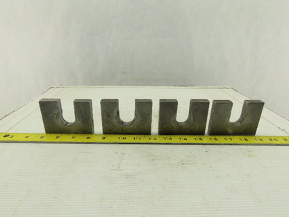 3-1/4" x 2-1/2" Slotted Steel Floor Machine Table Shim 1/2" Thick Lot Of 4