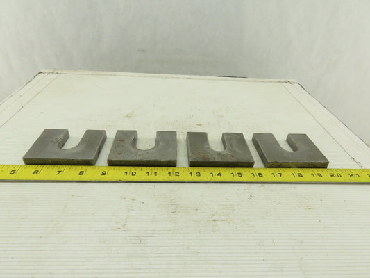 3-1/4" x 2-1/2" Slotted Steel Floor Machine Table Shim 1/2" Thick Lot Of 4