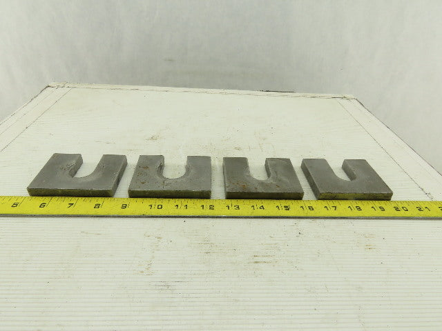 3-1/4" x 2-1/2" Slotted Steel Floor Machine Table Shim 1/2" Thick Lot Of 4