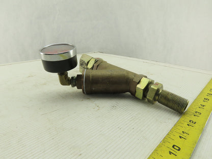 3/4" Brass Y-Strainer With 2-30 IN.Hg Filter Condition Indicator