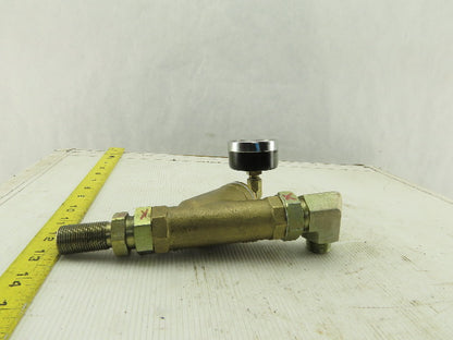 3/4" Brass Y-Strainer With 2-30 IN.Hg Filter Condition Indicator