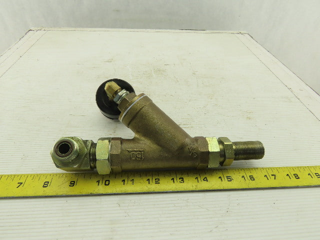3/4" Brass Y-Strainer With 2-30 IN.Hg Filter Condition Indicator