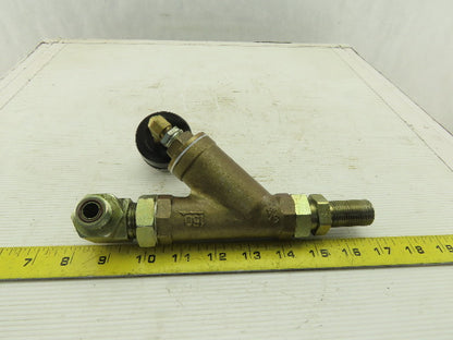 3/4" Brass Y-Strainer With 2-30 IN.Hg Filter Condition Indicator