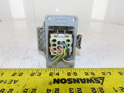 Harting 10EE-F 10 Pin Female Plug Hooded Housing Lever Lock 16A 500V