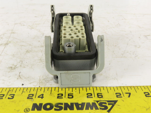 Harting 400V 16A 20 Female Pin Connector Housing Panel Mount Lever Lock