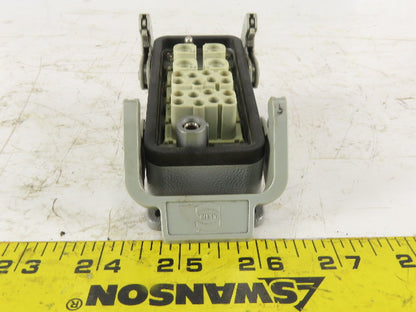 Harting 400V 16A 20 Female Pin Connector Housing Panel Mount Lever Lock