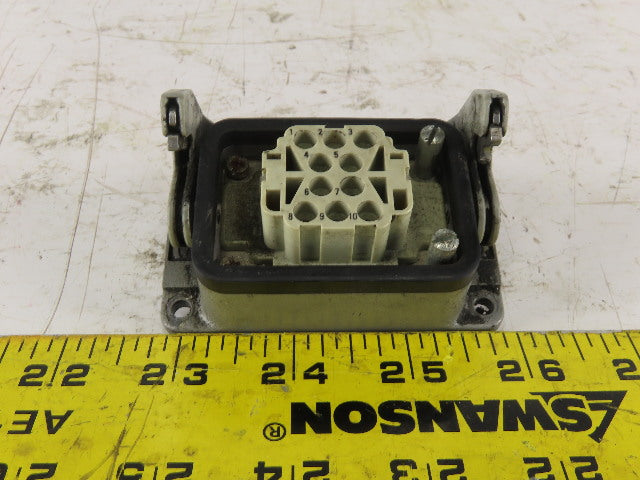 Harting 10 Pin Female Panel Mount Housing Lever Lock