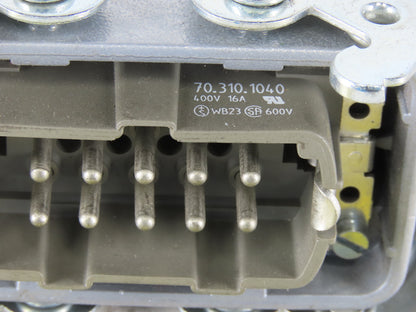 Wieland 70.310.104.0 400V 16A 10 Pin Male Connector Housing Latch Lock