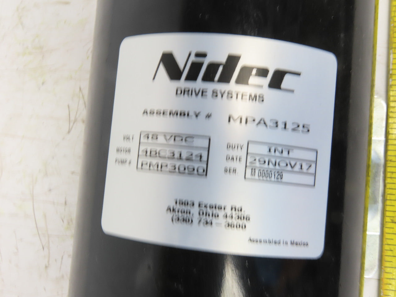Nidec Casappa 4BC3124 48V Direct Current 1Hp 1800 RPM Hydraulic Transfer Pump