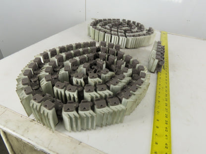 2-1/2" Wide Rubber Top Gripper Conveyor Chain 3 pieces Totaling 15' Lot of 3