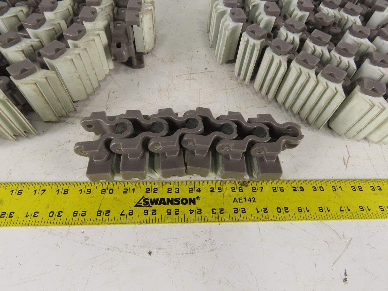 2-1/2" Wide Rubber Top Gripper Conveyor Chain 3 pieces Totaling 15' Lot of 3