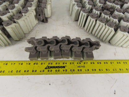 2-1/2" Wide Rubber Top Gripper Conveyor Chain 3 pieces Totaling 15' Lot of 3