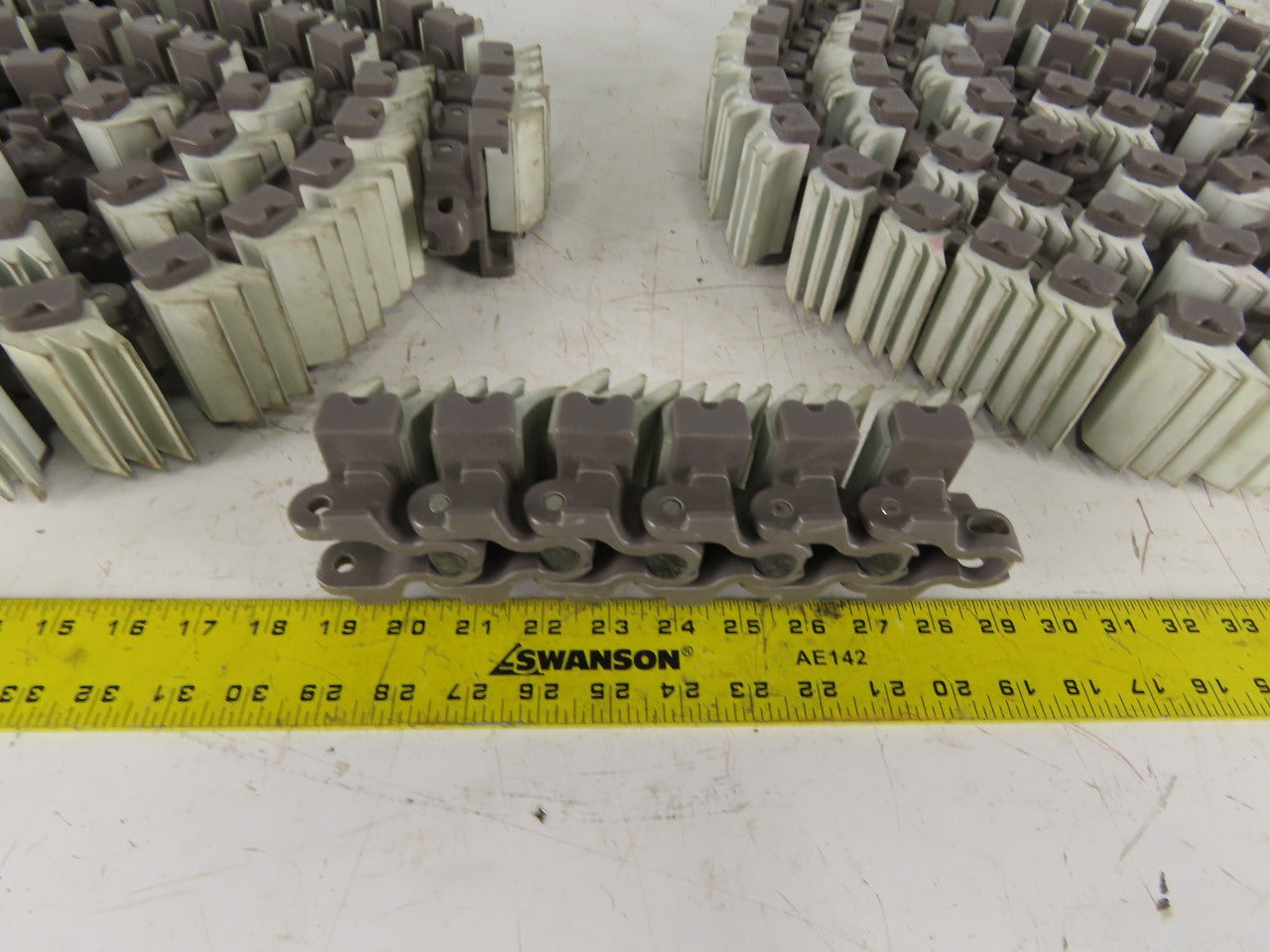 2-1/2" Wide Rubber Top Gripper Conveyor Chain 3 pieces Totaling 15' Lot of 3