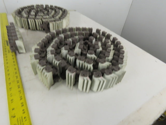 2-1/2" Wide Rubber Top Gripper Conveyor Chain 3 pieces Totaling 15' Lot of 3