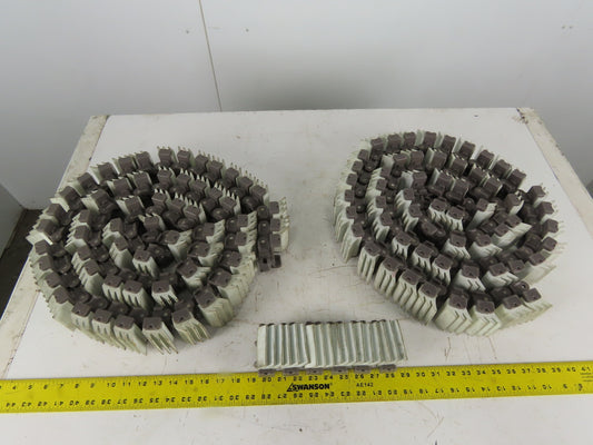 2-1/2" Wide Rubber Top Gripper Conveyor Chain 3 pieces Totaling 15' Lot of 3