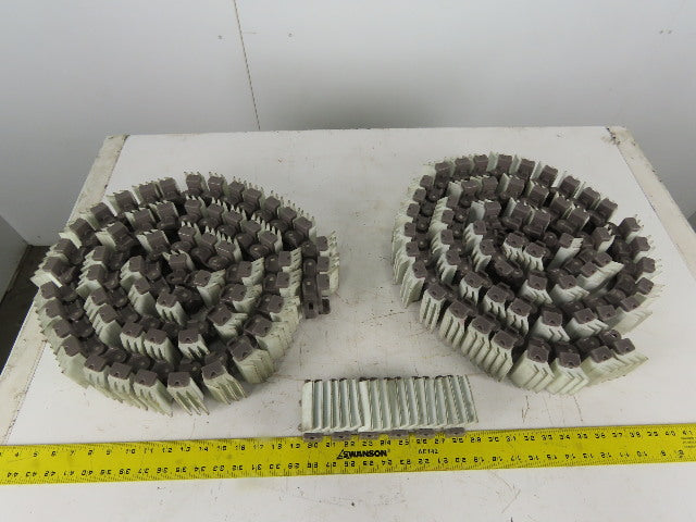 2-1/2" Wide Rubber Top Gripper Conveyor Chain 3 pieces Totaling 15' Lot of 3
