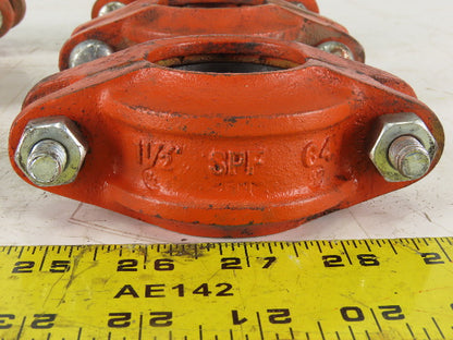 SPF Syle C4 1-1/2" Sprinkler Pipe Mechanical Coupling W/ Gasket Lot Of 6