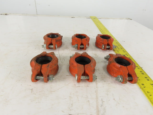 SPF Syle C4 1-1/2" Sprinkler Pipe Mechanical Coupling W/ Gasket Lot Of 6