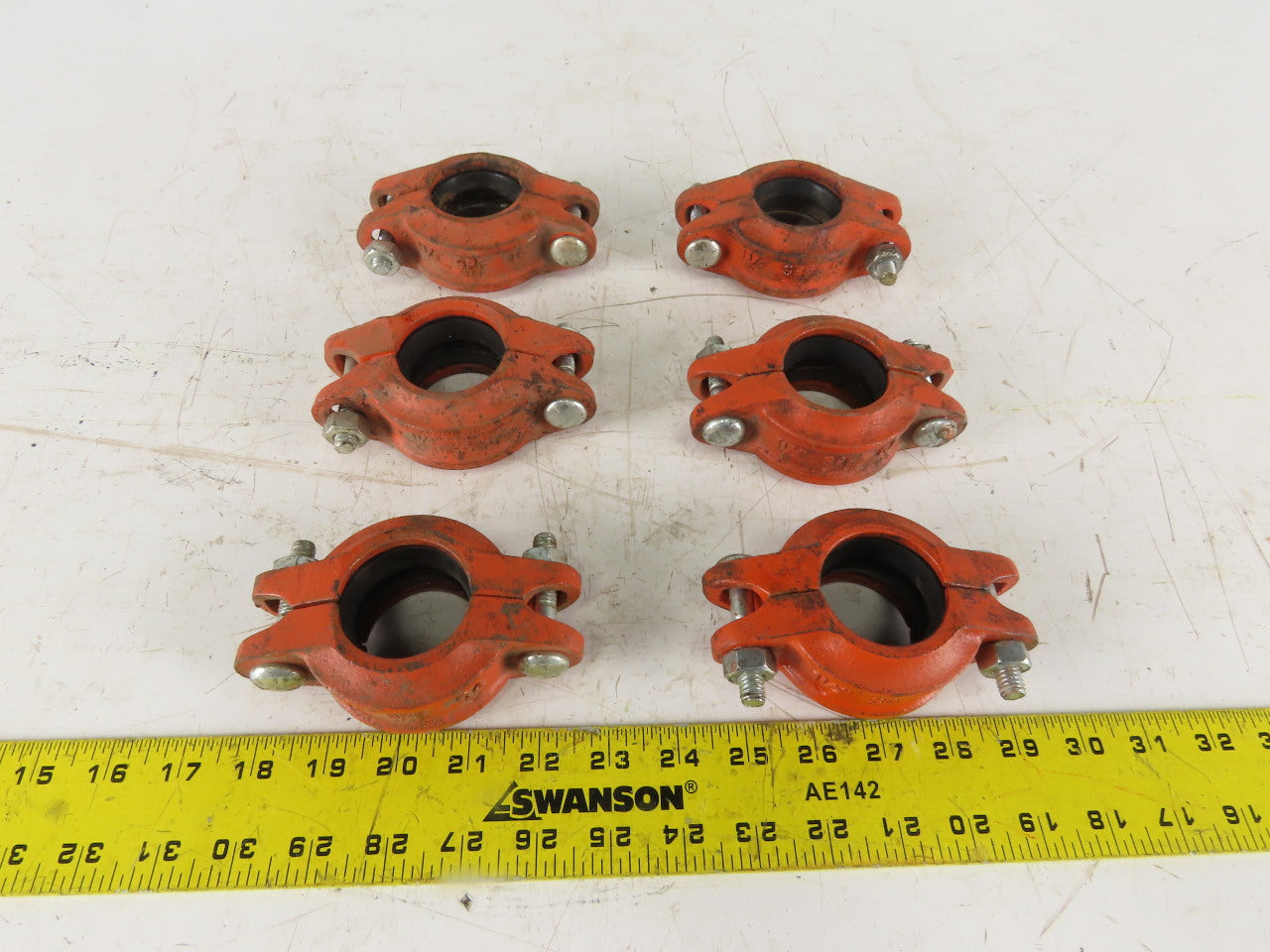 SPF Syle C4 1-1/2" Sprinkler Pipe Mechanical Coupling W/ Gasket Lot Of 6