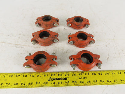 SPF Syle C4 1-1/2" Sprinkler Pipe Mechanical Coupling W/ Gasket Lot Of 6