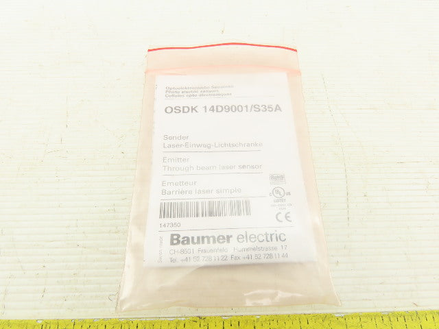 Baumer OSDK 14D9001/S35A Through Beam Sensor Emitter 10-30VDC