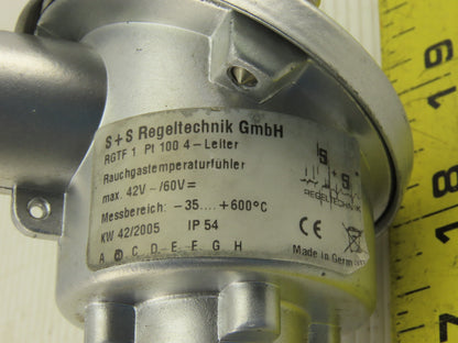 S+S Regeltechnik RGTF1Pt100 4 Thermasgard 42-60V -35-600°C Smoke Gas Temp Sensor