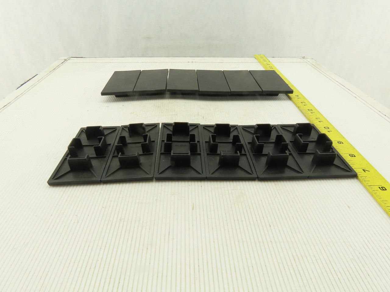 MK MK2504 100x50 Black ABS Plastic Push In End Finishing Tube Cap Lot OF 12
