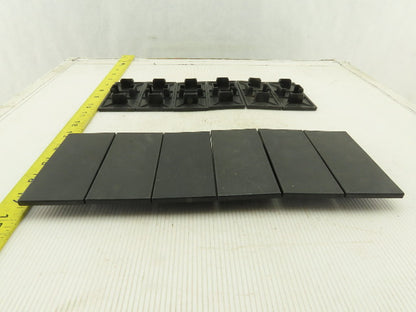MK MK2504 100x50 Black ABS Plastic Push In End Finishing Tube Cap Lot OF 12