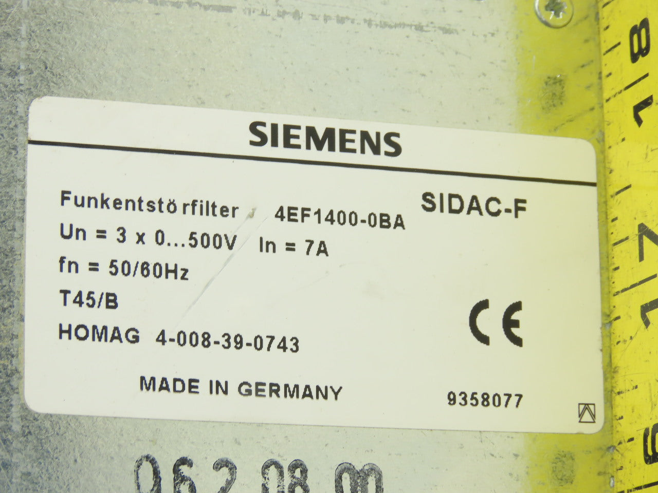 Siemens SIDAC-F 4EF1400-0BA Radio Interference Filter