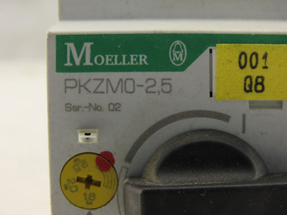 Moeller PKZM0-2.5 600V 1-1/2Hp 3Ph Motor Starter Circuit Breaker 1.6-2.5A Lot/2