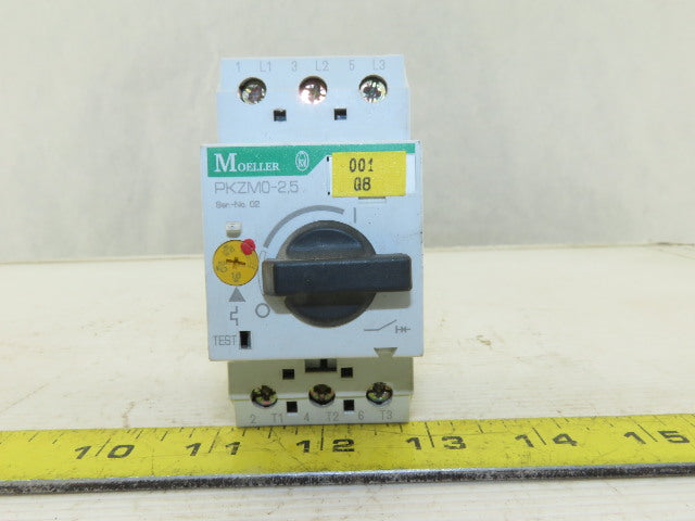 Moeller PKZM0-2.5 600V 1-1/2Hp 3Ph Motor Starter Circuit Breaker 1.6-2.5A Lot/2
