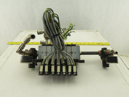 Bosch 0820038955 4/2 Position Single Solenoid Air Valve Bank Assembly 24VDC Coil