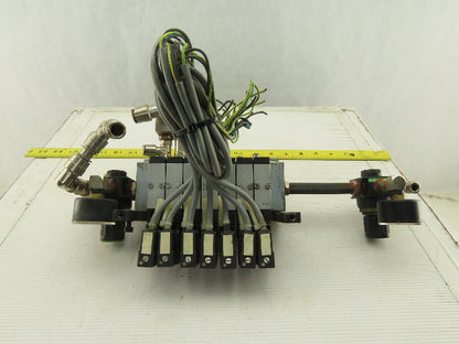 Bosch 0820038955 4/2 Position Single Solenoid Air Valve Bank Assembly 24VDC Coil