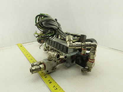 Bosch 0820038955 4/2 Position Single Solenoid Air Valve Bank Assembly 24VDC Coil