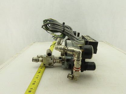 Bosch 0820038955 4/2 Position Single Solenoid Air Valve Bank Assembly 24VDC Coil