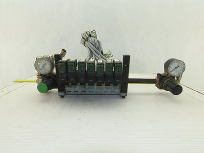 Bosch 0820038955 4/2 Position Single Solenoid Air Valve Bank Assembly 24VDC Coil
