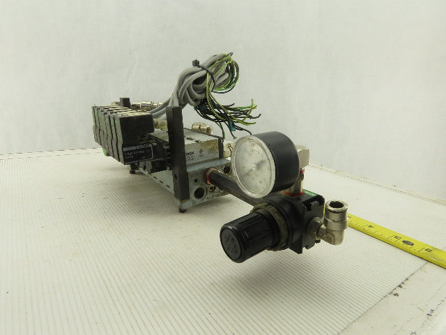 Bosch 0820038955 4/2 Position Single Solenoid Air Valve Bank Assembly 24VDC Coil