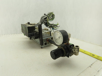Bosch 0820038955 4/2 Position Single Solenoid Air Valve Bank Assembly 24VDC Coil