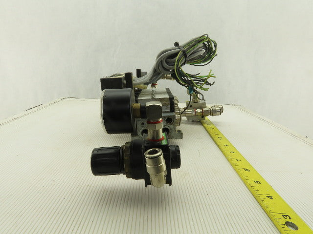 Bosch 0820038955 4/2 Position Single Solenoid Air Valve Bank Assembly 24VDC Coil