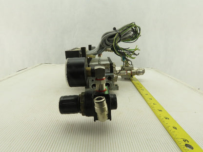 Bosch 0820038955 4/2 Position Single Solenoid Air Valve Bank Assembly 24VDC Coil