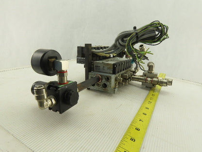 Bosch 0820038955 4/2 Position Single Solenoid Air Valve Bank Assembly 24VDC Coil