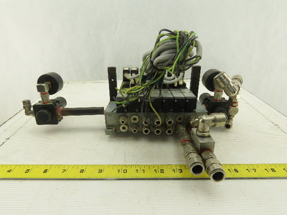 Bosch 0820038955 4/2 Position Single Solenoid Air Valve Bank Assembly 24VDC Coil