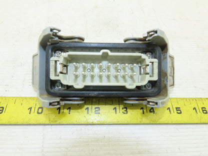 Harting HAN-E16M 16 Pin Male Pin Connector Housing Lever Lock 16A 500V