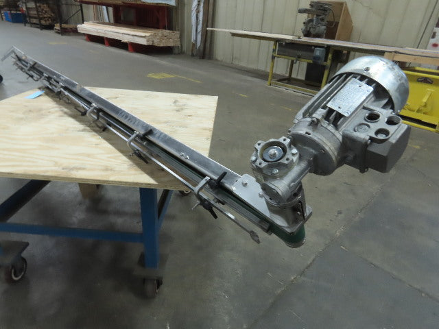 60 x 2500mm Narrow Width Modular Stainless Steel Flat Belt Conveyor 30 FPM