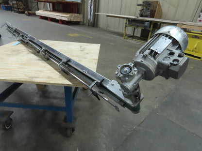 60 x 2500mm Narrow Width Modular Stainless Steel Flat Belt Conveyor 30 FPM