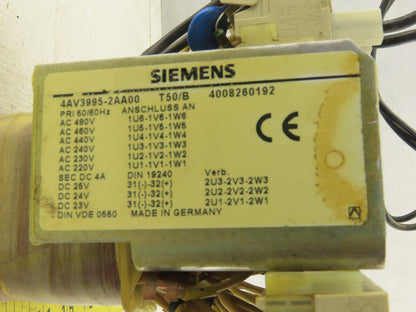 Siemens 4AV3995-2AA00 220/480V Primary 24VDC Output Transformer Power Supply
