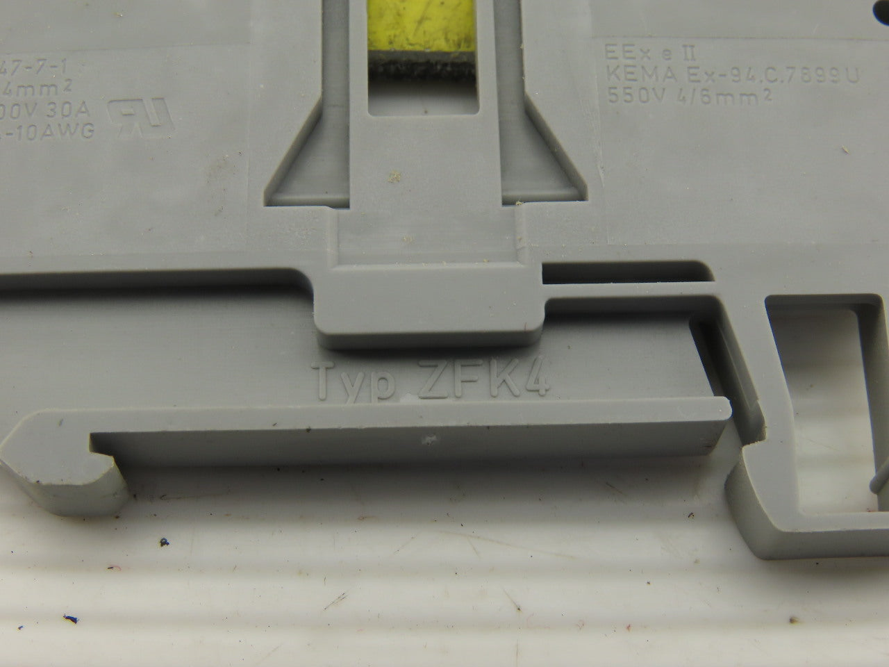 Phoenix Contact Typ ZFK4 600V 30A 24-10AWG Disconnect Terminal Block Lot Of 23
