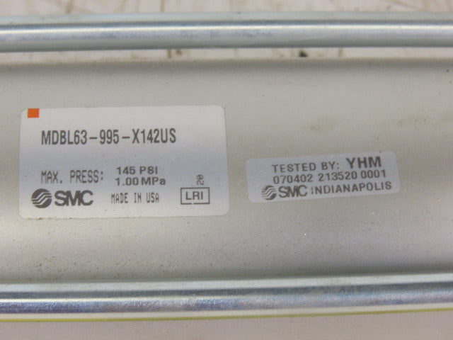 SMC MDBL63-995-X142US 63mm Bore 995 Stroke Double Acting Air Cylinder