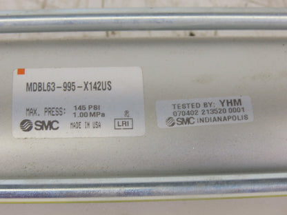 SMC MDBL63-995-X142US 63mm Bore 995 Stroke Double Acting Air Cylinder